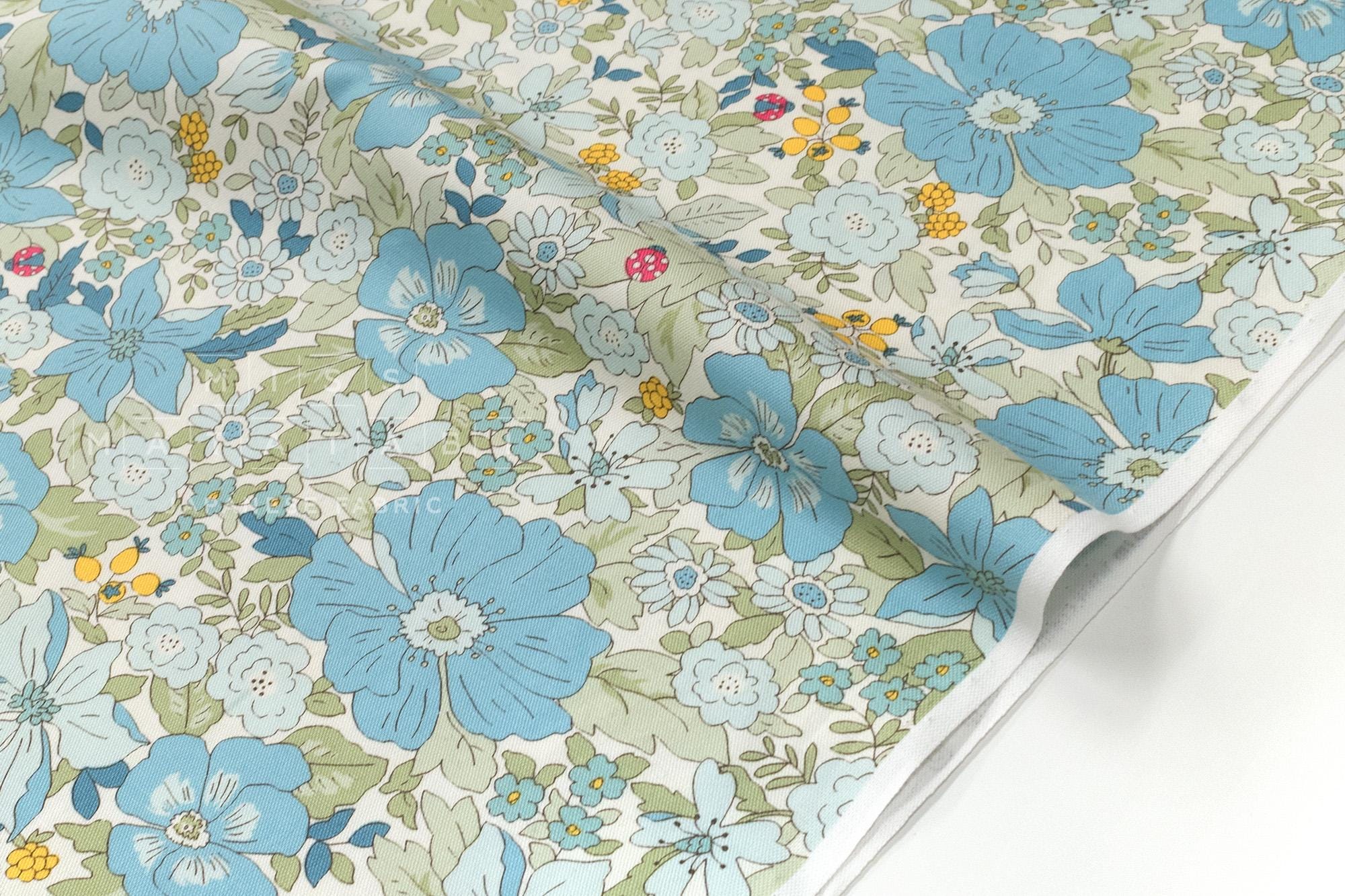 Japanese Fabric All the Flowers - blue - 50cm