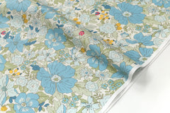 Japanese Fabric All the Flowers - blue - 50cm