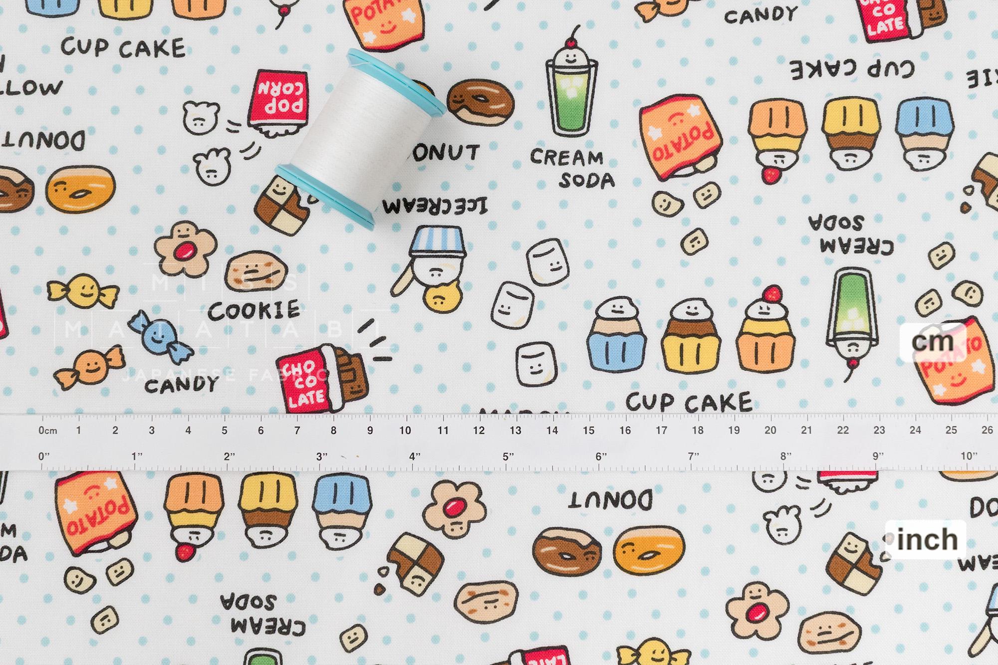 Japanese Fabric Kawaii Snack Time - A - 50cm