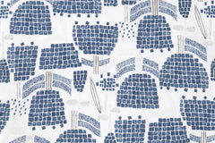 Japanese Fabric Blue Tulips - 50cm