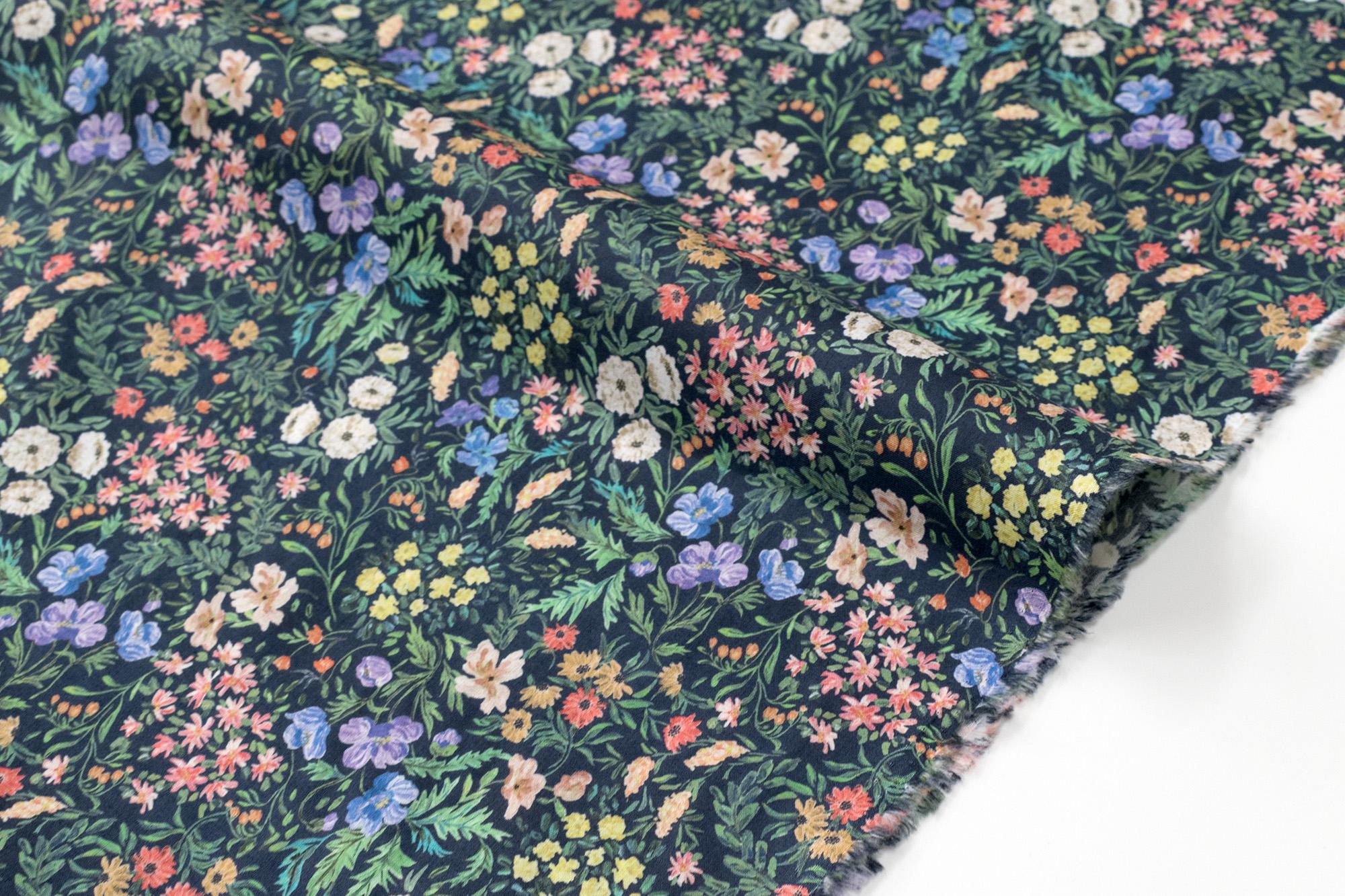 Japanese Fabric Enchanted Garden - navy blue - 50cm