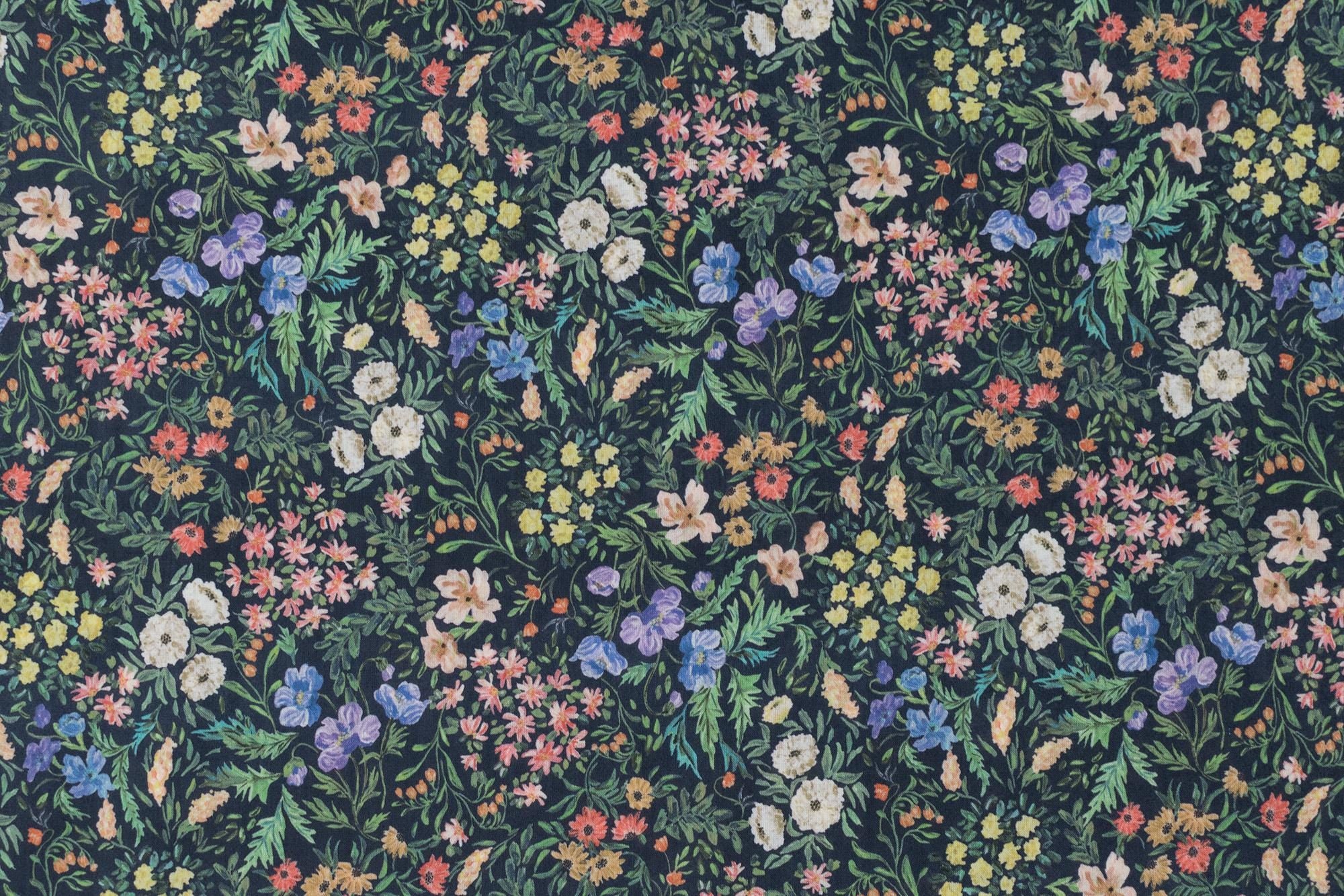 Japanese Fabric Enchanted Garden - navy blue - 50cm