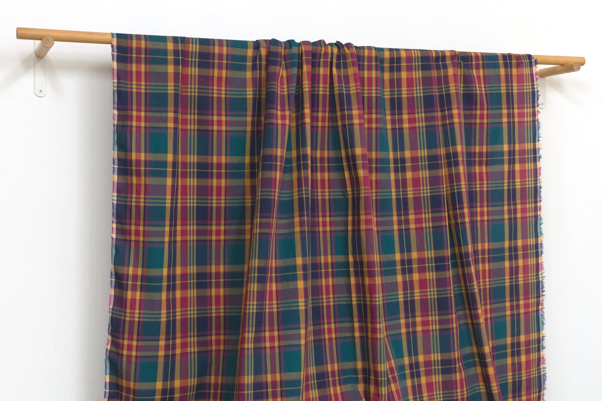 DEADSTOCK Japanese Fabric Yarn Dyed Plaid - green - 50cm