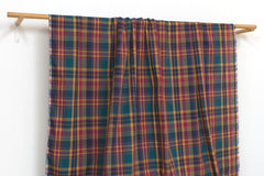 DEADSTOCK Japanese Fabric Yarn Dyed Plaid - green - 50cm