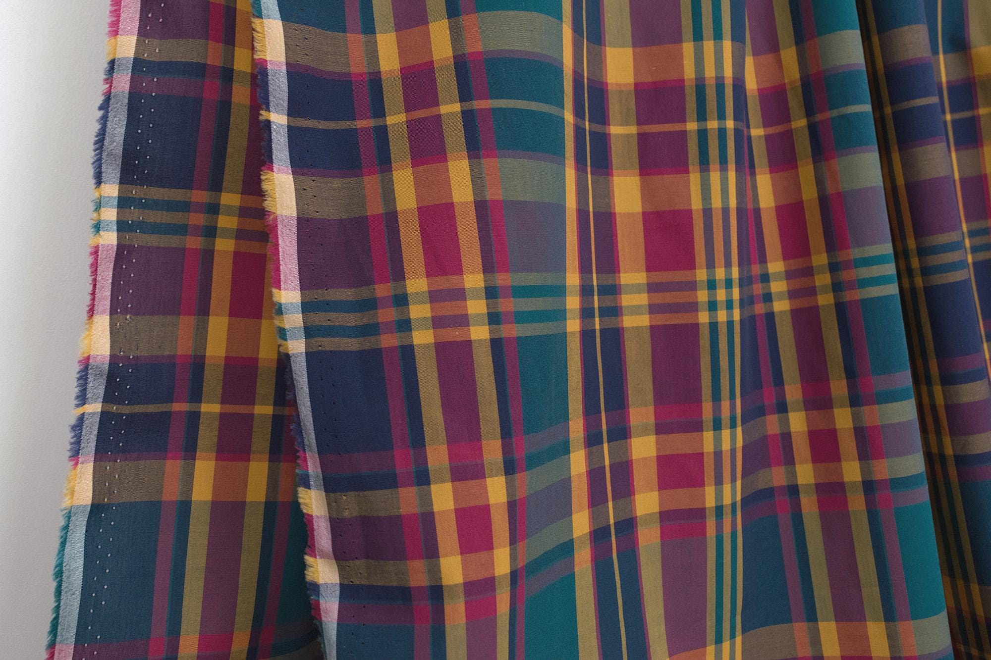 DEADSTOCK Japanese Fabric Yarn Dyed Plaid - green - 50cm