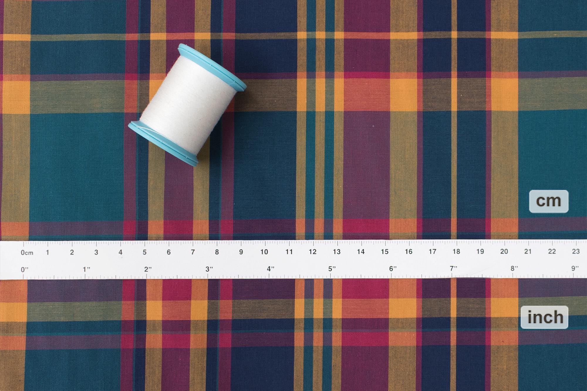 DEADSTOCK Japanese Fabric Yarn Dyed Plaid - green - 50cm