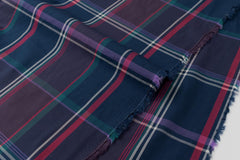 DEADSTOCK Japanese Fabric Yarn Dyed Plaid - navy - 50cm