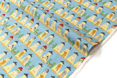Japanese Fabric Alien Abduction Disco Cats - C - 50cm