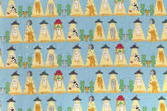Japanese Fabric Alien Abduction Disco Cats - C - 50cm