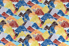 Japanese Fabric Misty Mountains - C - 50cm