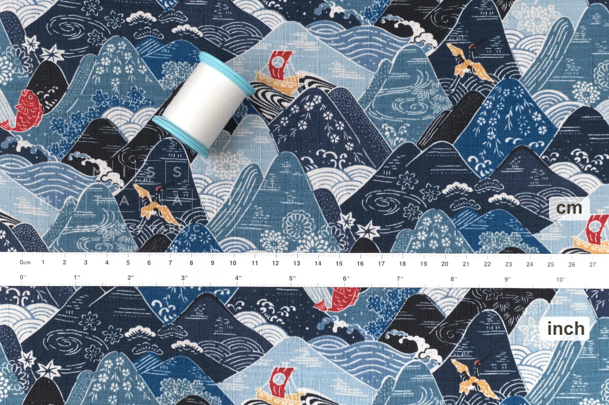 Japanese Fabric Misty Mountains - D - 50cm