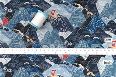 Japanese Fabric Misty Mountains - D - 50cm