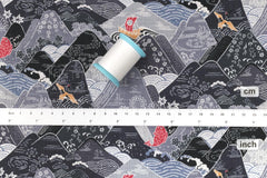Japanese Fabric Misty Mountains - E - 50cm