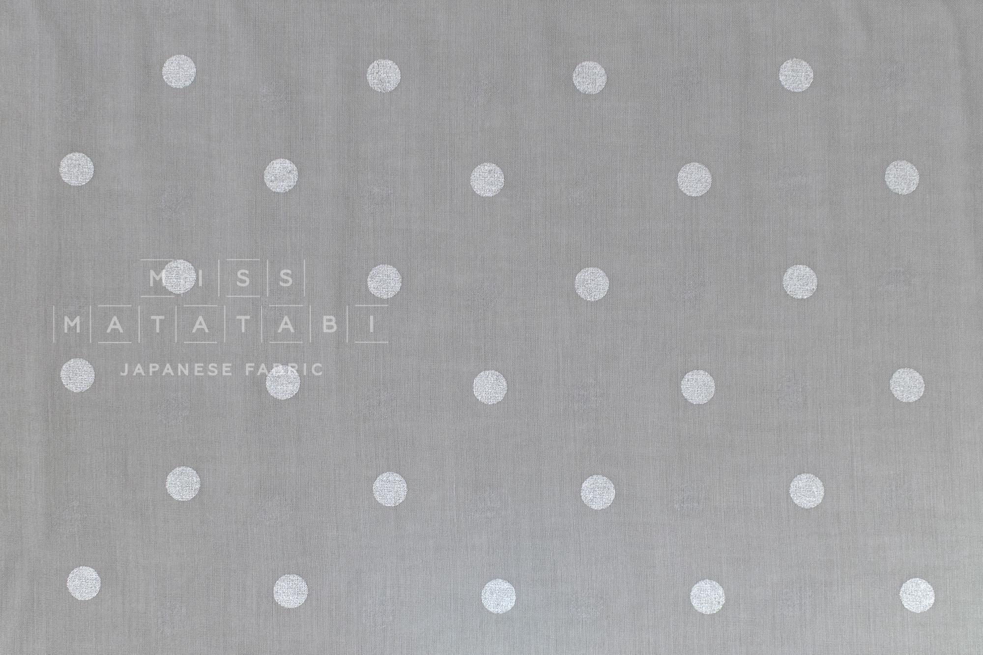 Japanese Fabric Metallic Dots Voile - grey, silver - 50cm