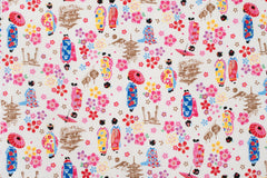 Japanese Fabric Little Maiko Dobby - A - 50cm