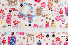 Japanese Fabric Little Maiko Dobby - A - 50cm