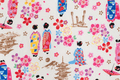 Japanese Fabric Little Maiko Dobby - A - 50cm