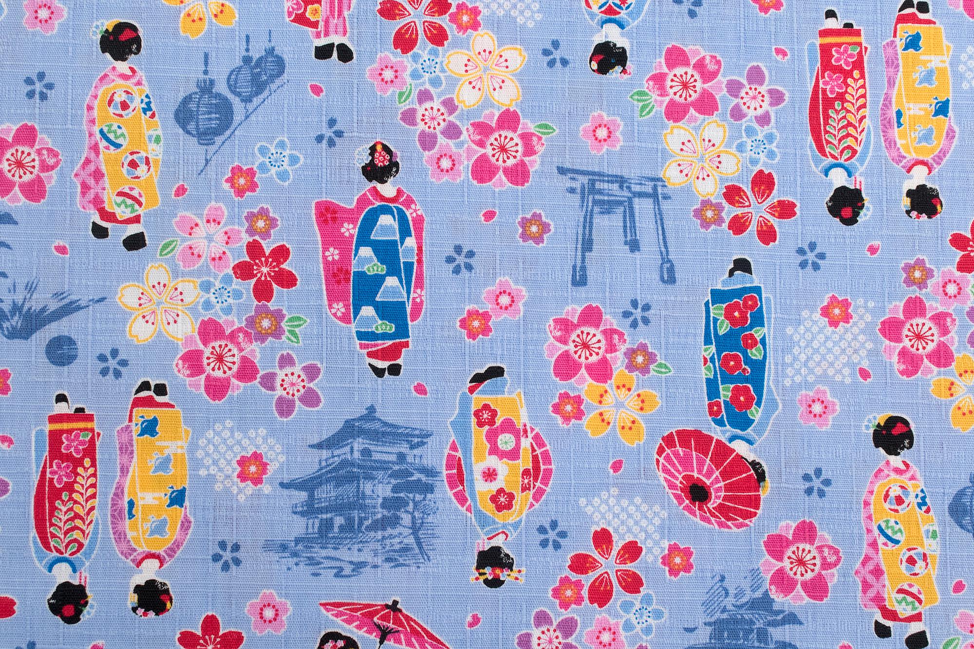 Japanese Fabric Little Maiko Dobby - C - 50cm