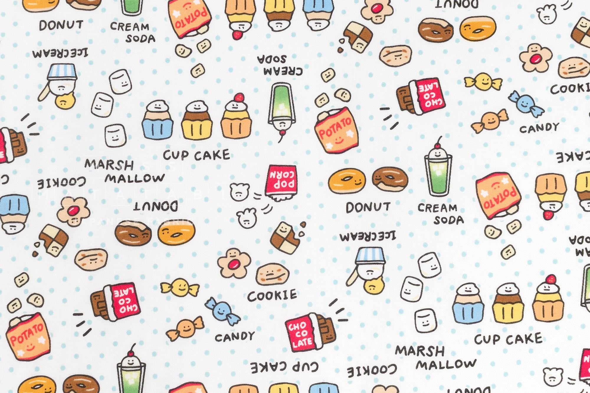 Japanese Fabric Kawaii Snack Time - A - 50cm