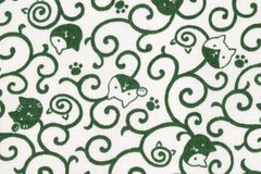 Japanese Fabric Karakusa Cats - green - 50cm