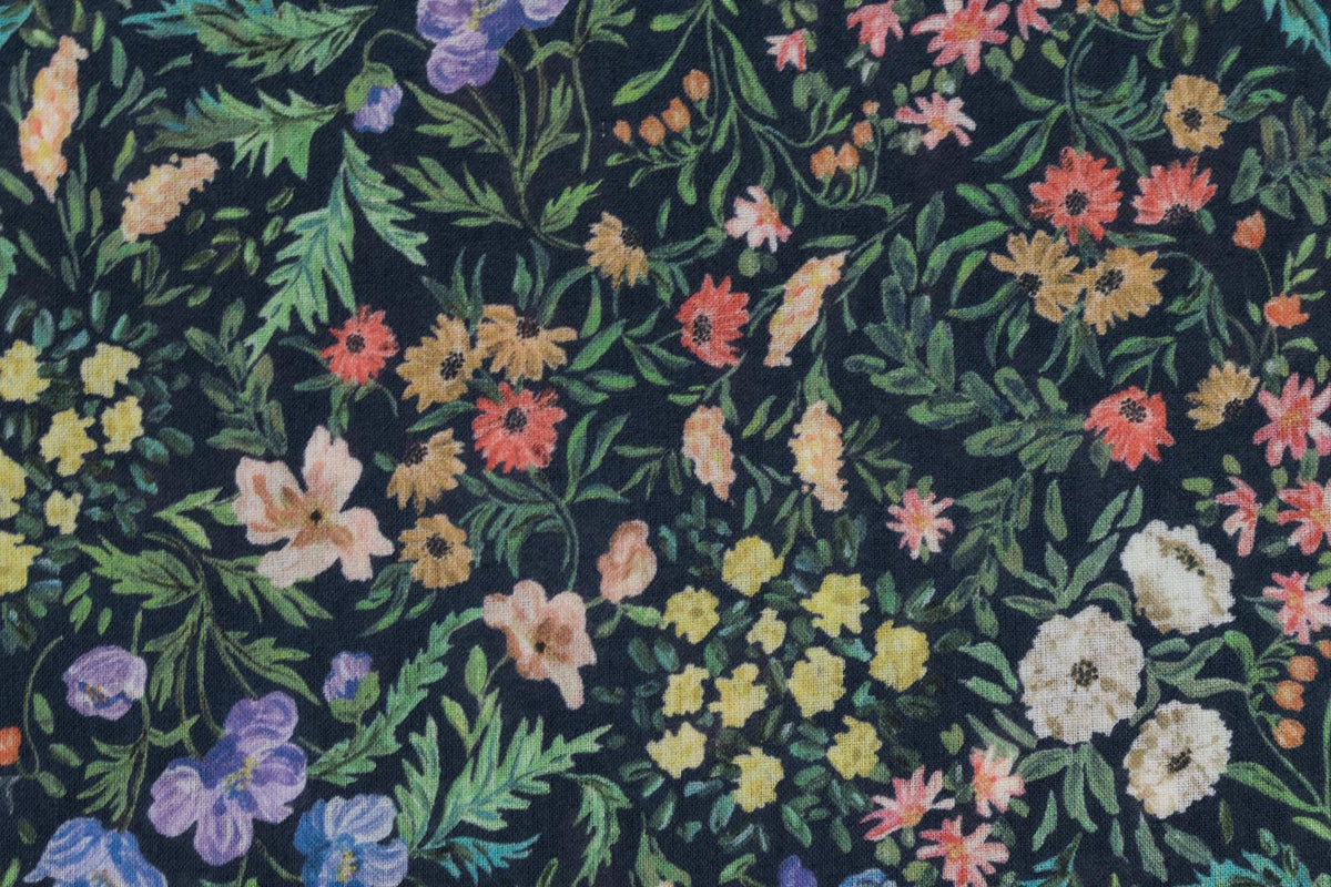 Japanese Fabric Enchanted Garden - navy blue - 50cm