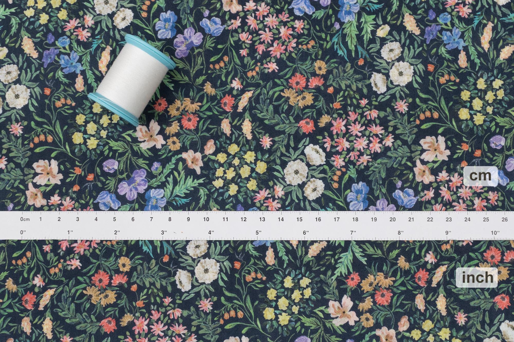 Japanese Fabric Enchanted Garden - navy blue - 50cm