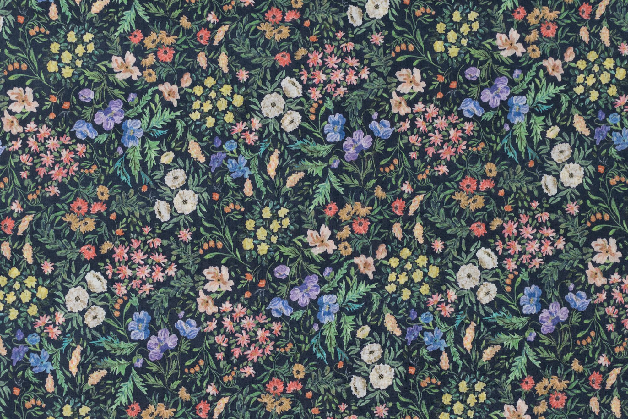 Japanese Fabric Enchanted Garden - navy blue - 50cm