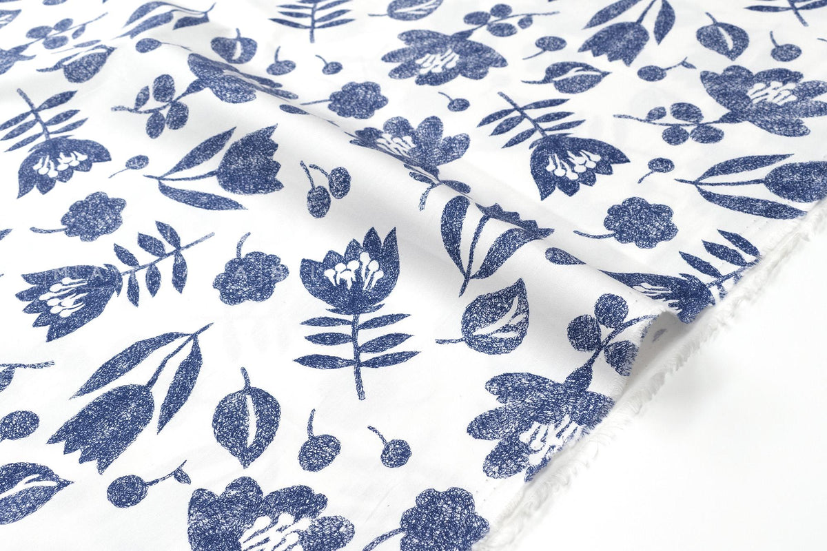 Japanese Fabric Lynette - blue - 50cm