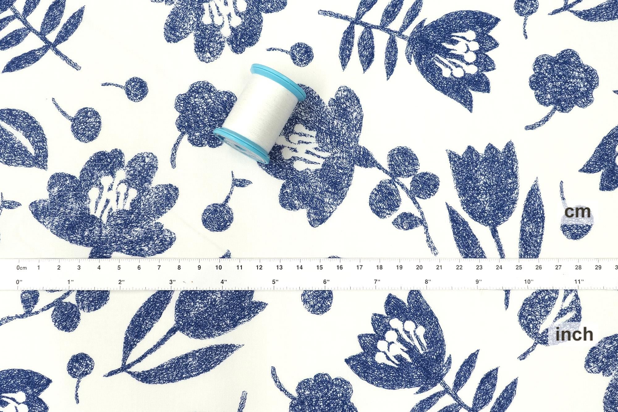 Japanese Fabric Lynette - blue - 50cm