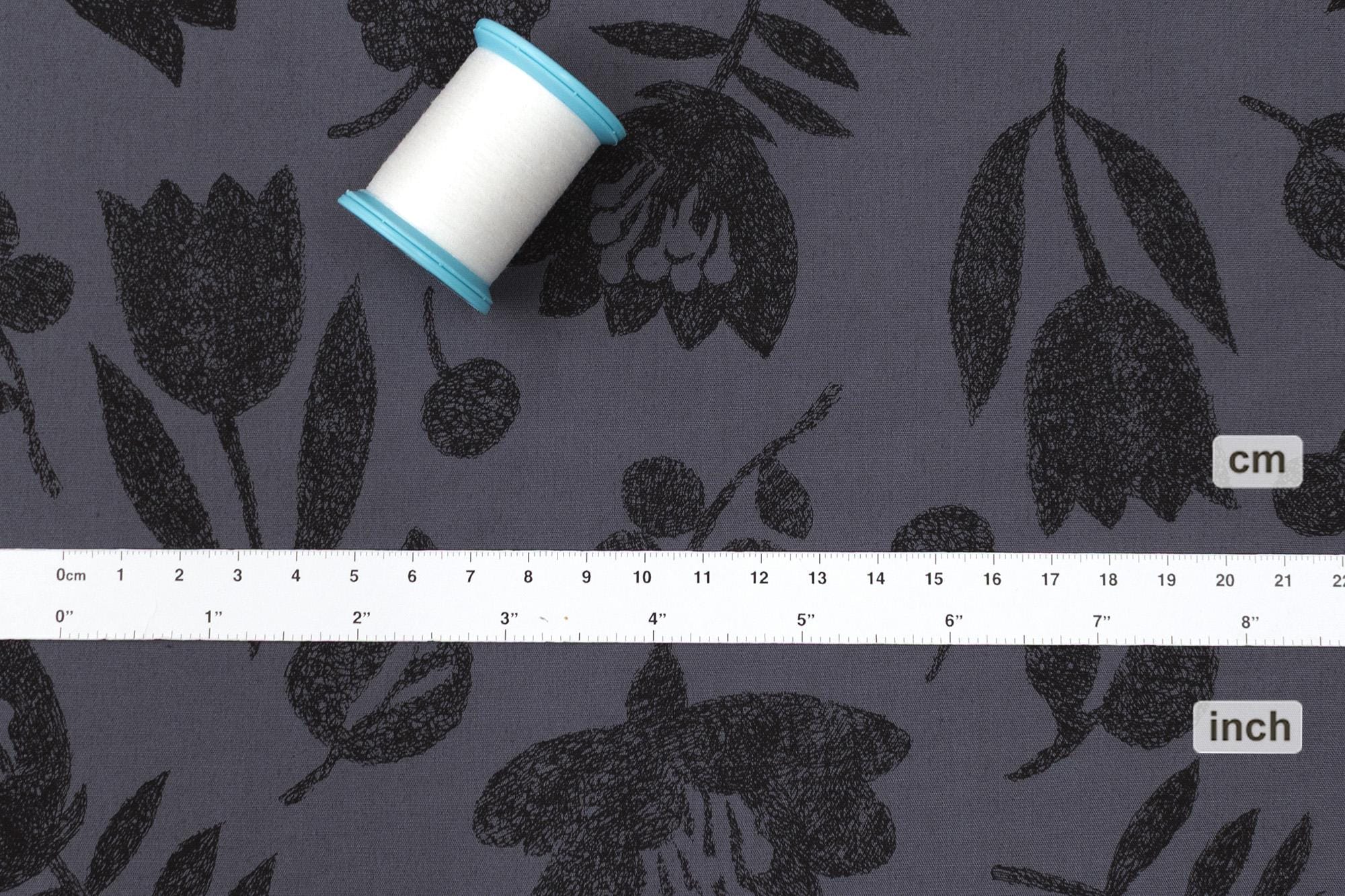 Japanese Fabric Lynette - charcoal - 50cm