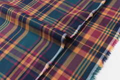 DEADSTOCK Japanese Fabric Yarn Dyed Plaid - green - 50cm