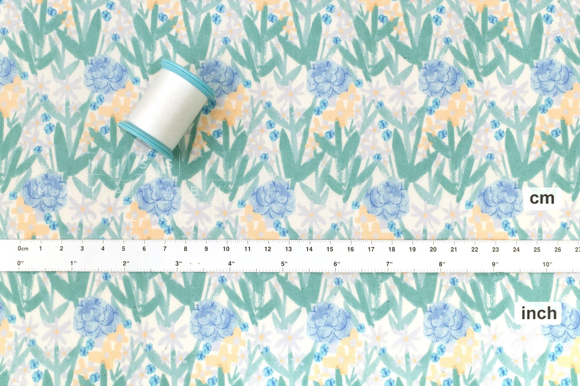 Japanese Fabric Flora - blue - 50cm