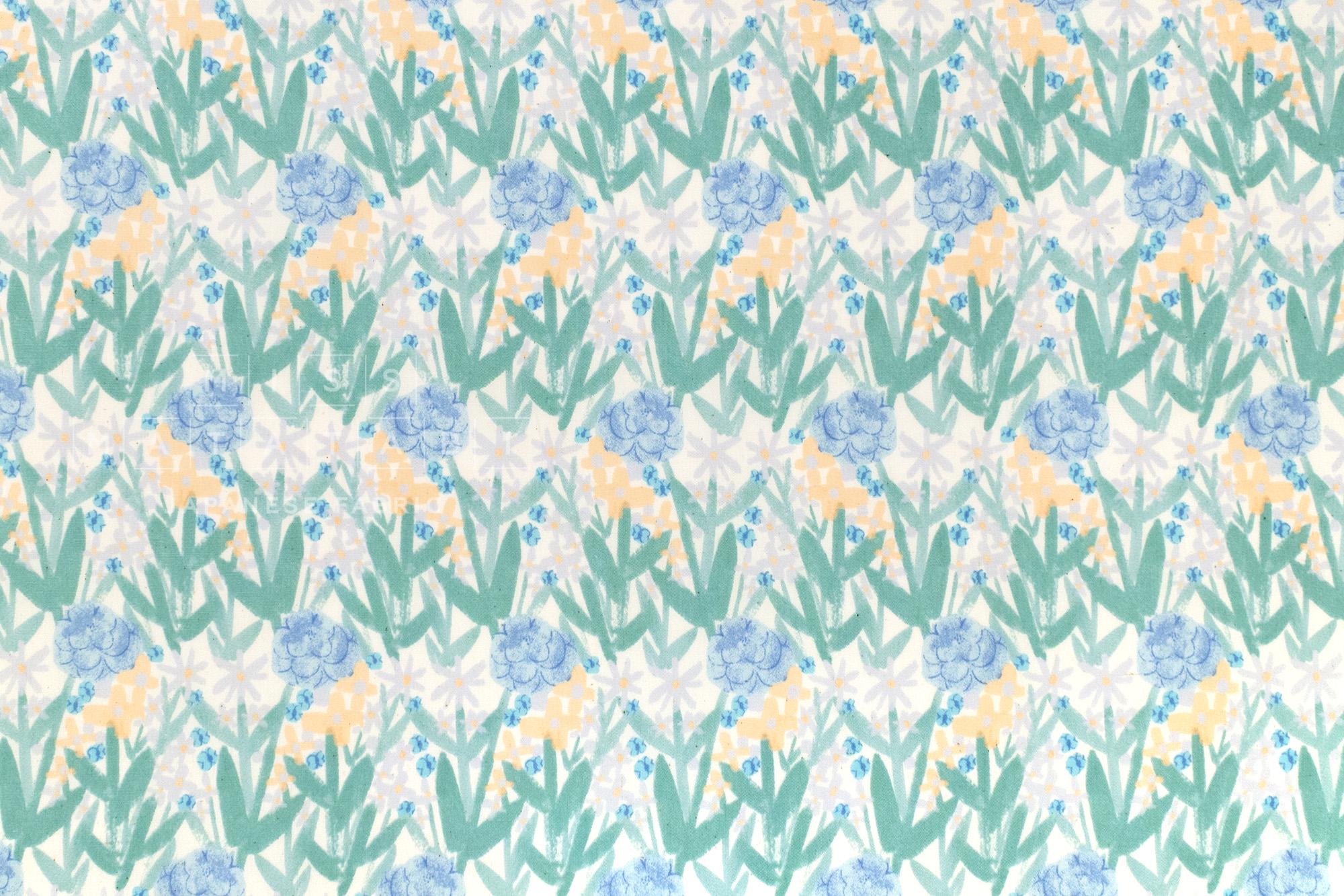 Japanese Fabric Flora - blue - 50cm