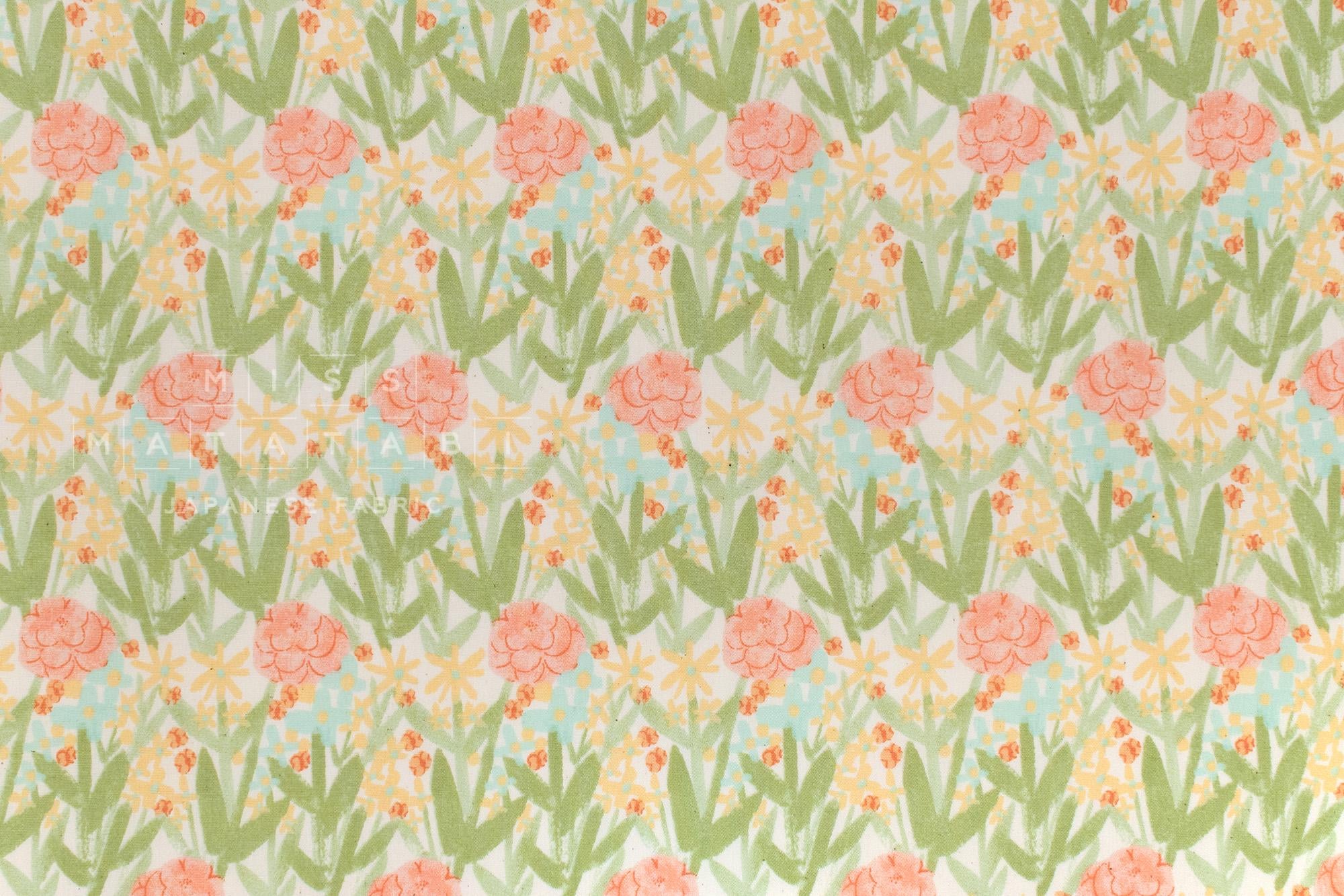 Japanese Fabric Flora - green - 50cm