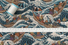 Japanese Fabric Wild Sea Cat Journey - 2 - 50cm