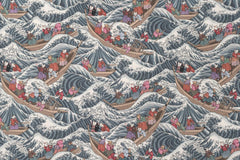 Japanese Fabric Wild Sea Cat Journey - 3 - 50cm