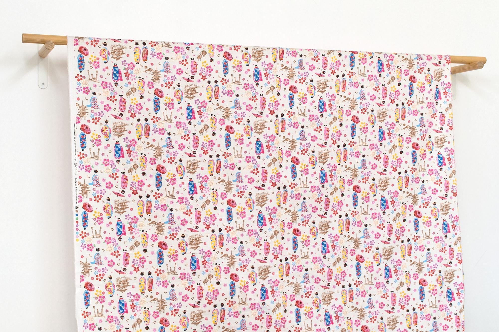 Japanese Fabric Little Maiko Dobby - A - 50cm