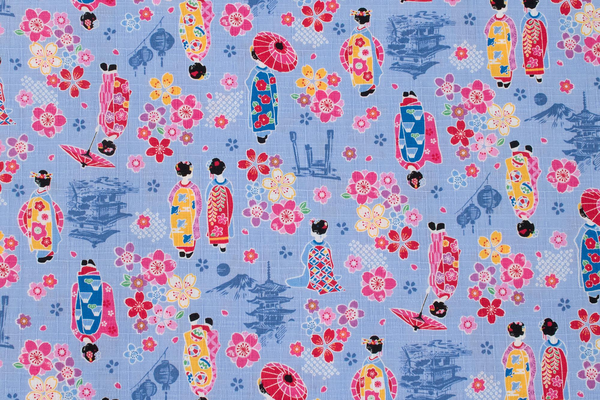Japanese Fabric Little Maiko Dobby - C - 50cm