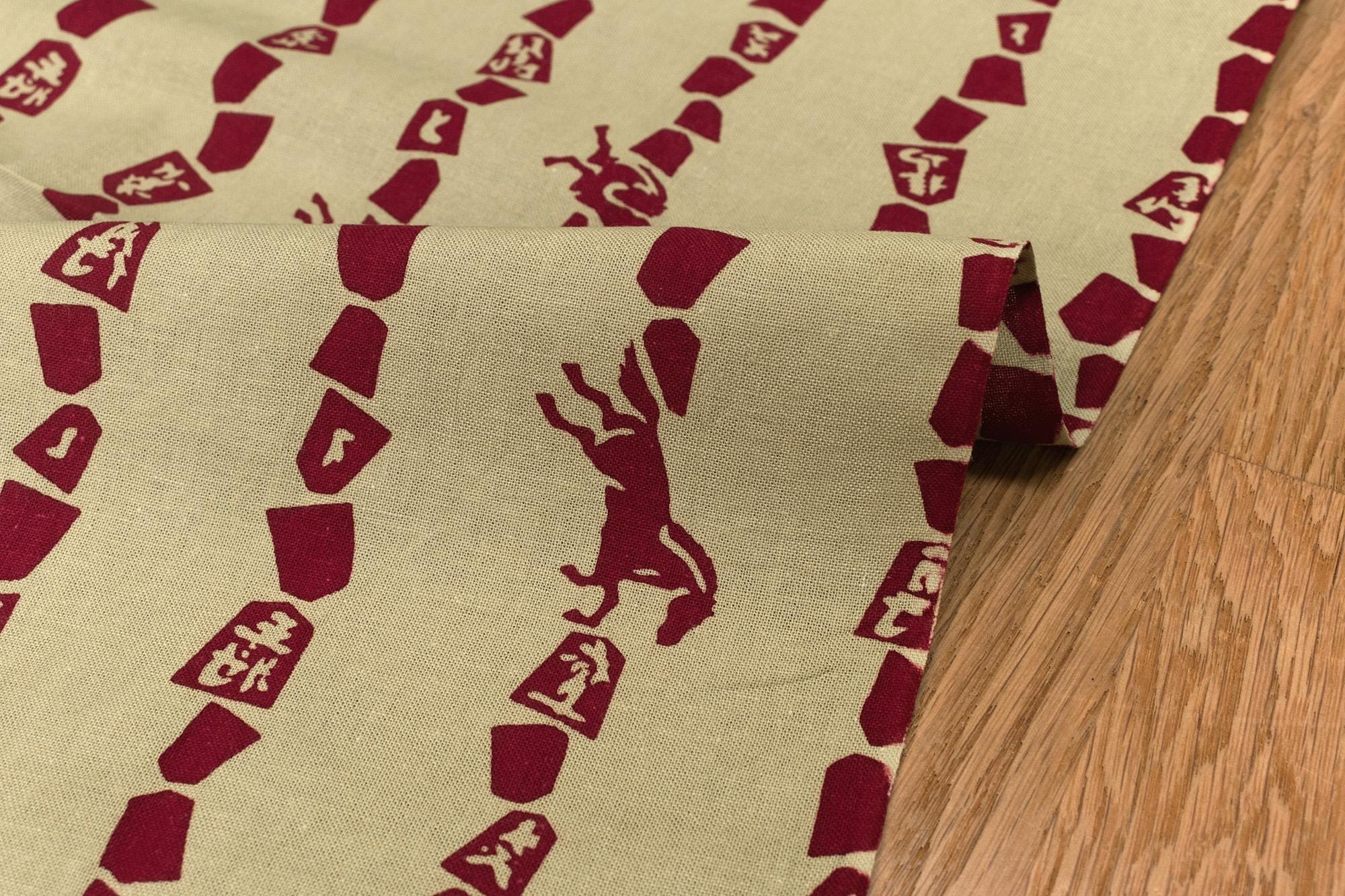 Shokunin Collection Hand-printed Chusen Japanese Tenugui Fabric - Year of the Horse 2026 - umakuiku 51