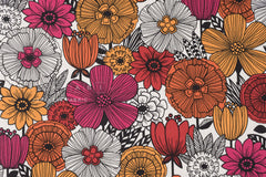 Japanese Fabric Mattina Di Vacanza Isla Floral - C - 50cm