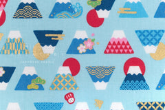Japanese Fabric Cute Mt Fuji - B - 50cm