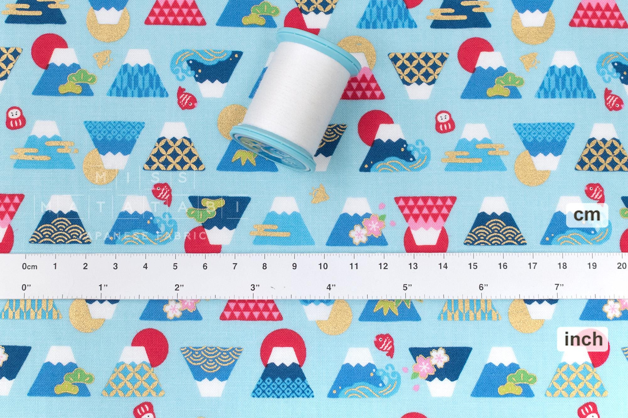 Japanese Fabric Cute Mt Fuji - B - 50cm