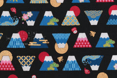 Japanese Fabric Cute Mt Fuji - D - 50cm