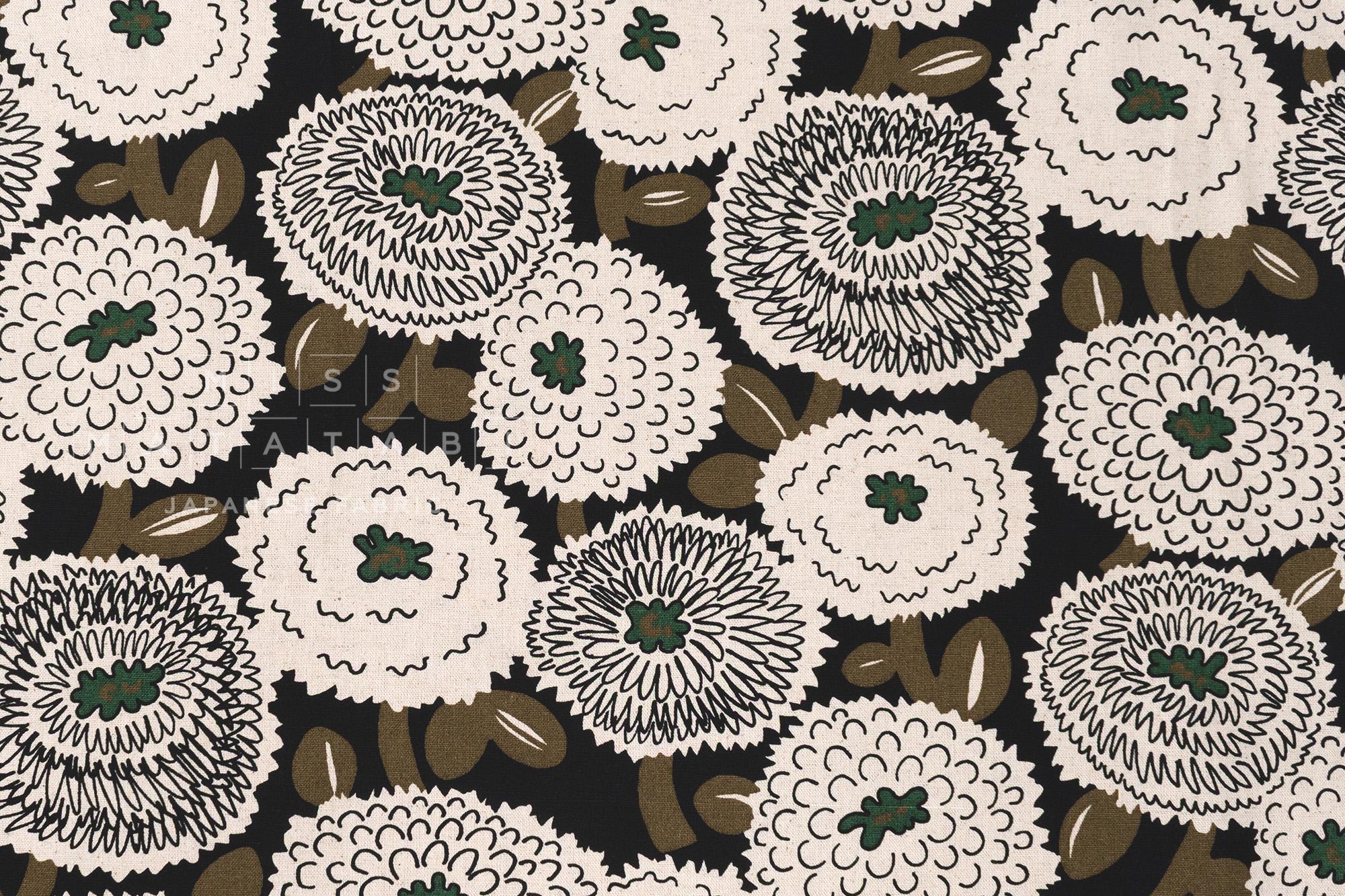 Japanese Fabric Misty Dahlia - E - 50cm