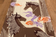Shokunin Collection Hand-printed Chusen Japanese Tenugui Fabric - Year of the Horse 2026 - tenkakeru uma 50