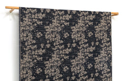 Japanese Fabric - Yarn Dyed Woven Falling Sakura Jacquard - navy - 50cm