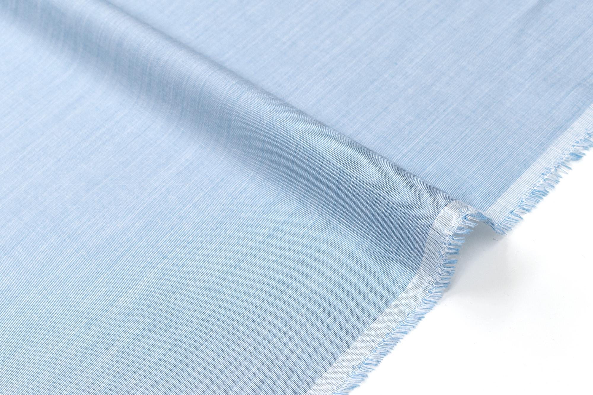 DEADSTOCK Japanese Fabric Rayon Silk Blend - chambray blue - 50cm