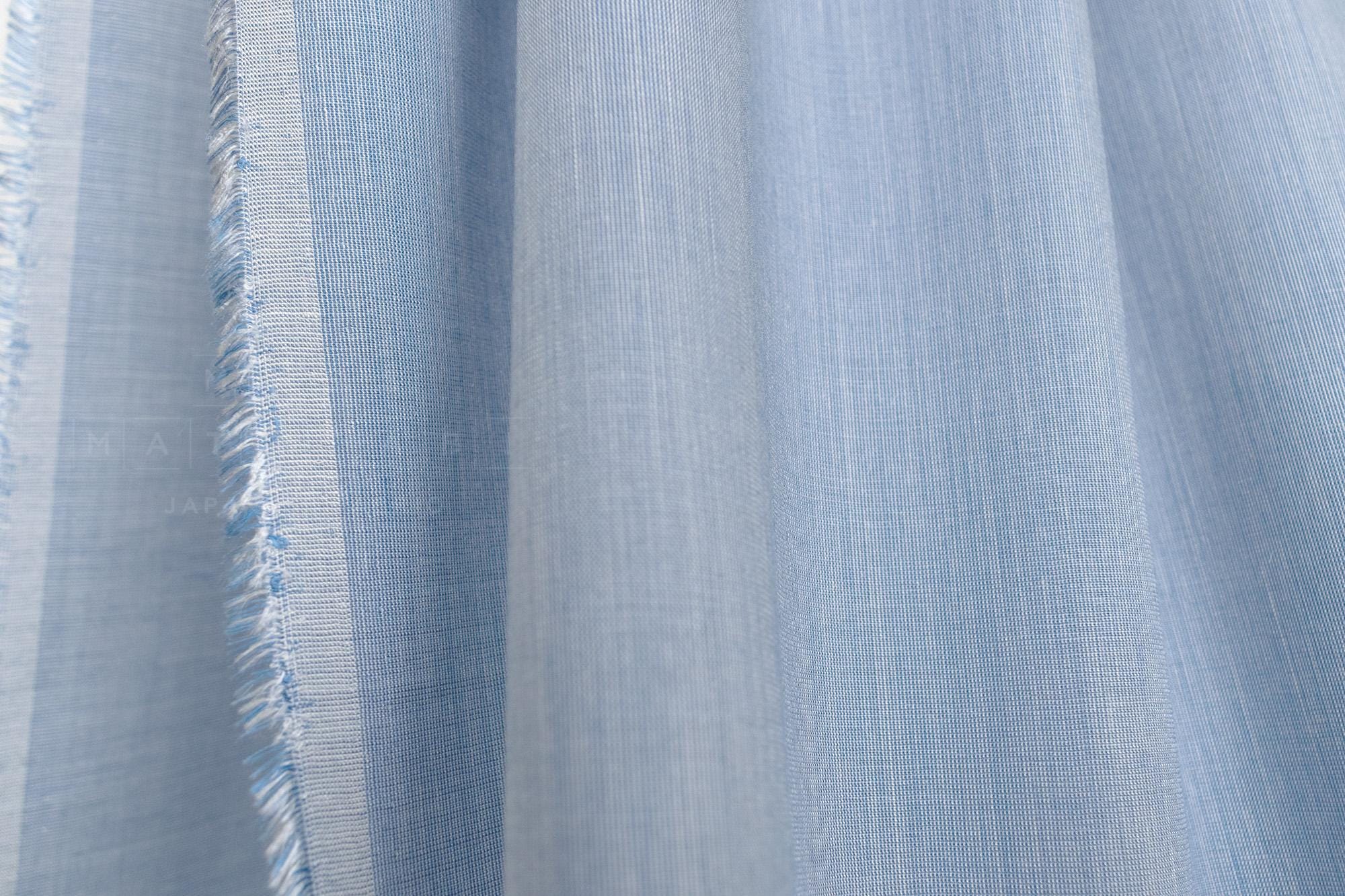 DEADSTOCK Japanese Fabric Rayon Silk Blend - chambray blue - 50cm