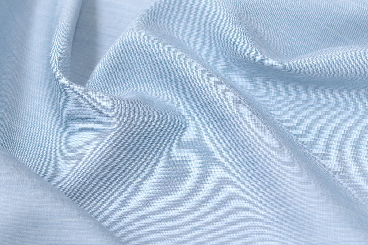DEADSTOCK Japanese Fabric Rayon Silk Blend - chambray blue - 50cm