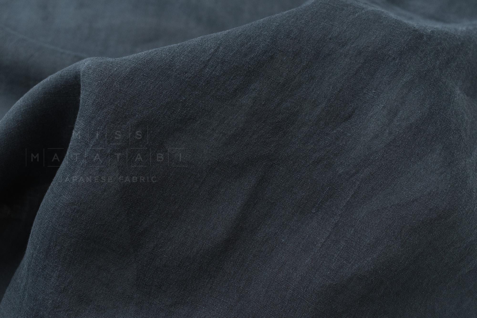 DEADSTOCK Japanese Fabric Shokunin Collection Azumadaki 18 Linen - dark navy blue - 50cm